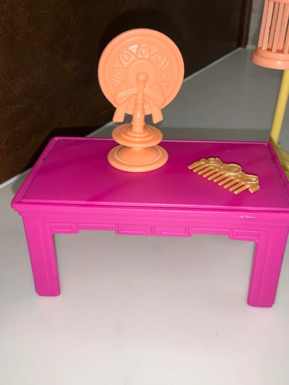Disney Mattel Mulan Barbie Doll and Accessories-Tea Table, Bench Cricket Cage